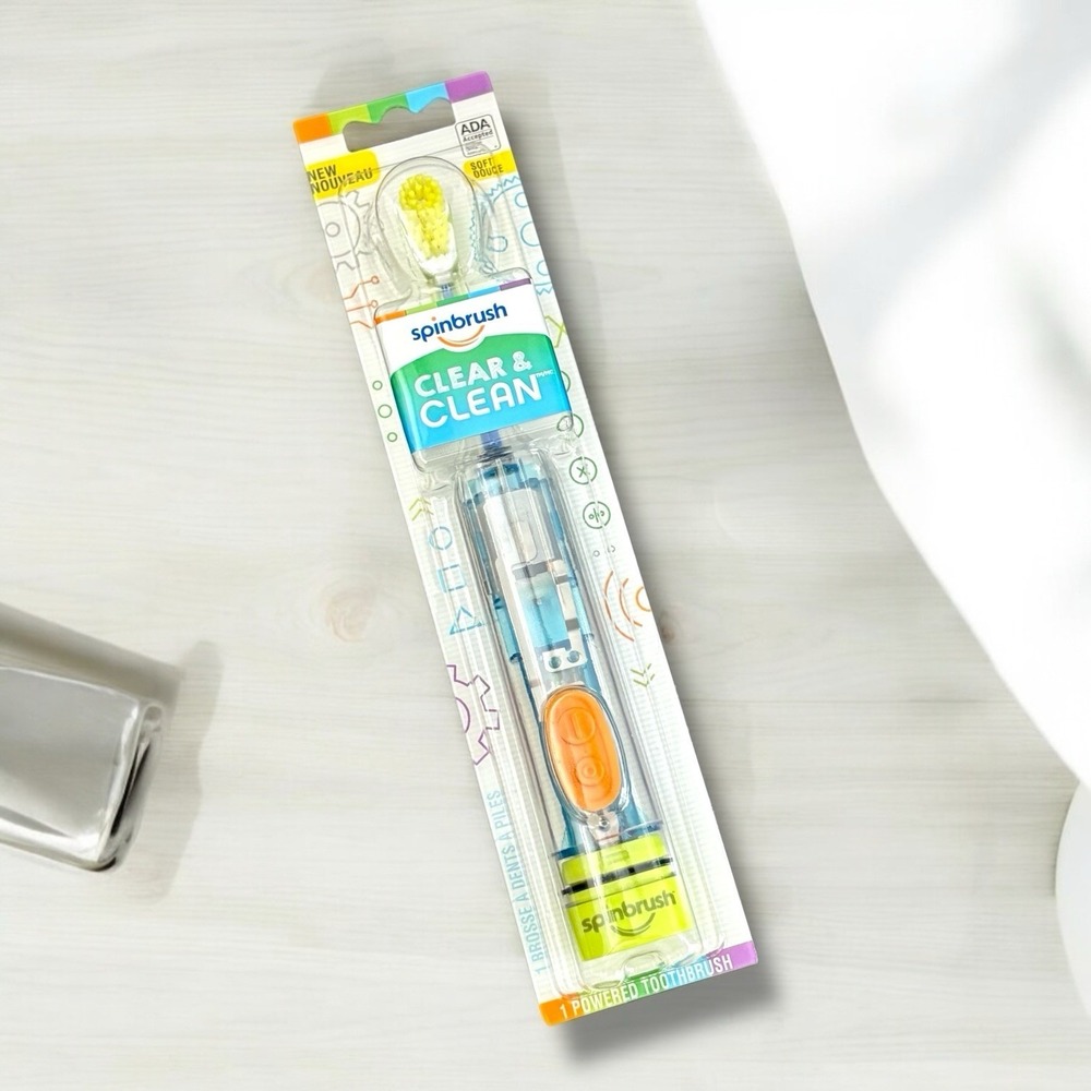 Kids Spinbrush See-Through Clear &‎ Clean, Soft, Battery Powered Toothbrush